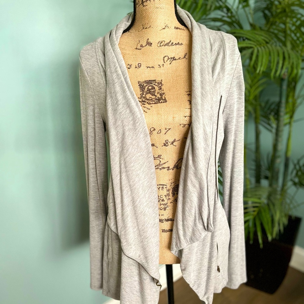 Gray long sleeve cotton jersey jacket Size L